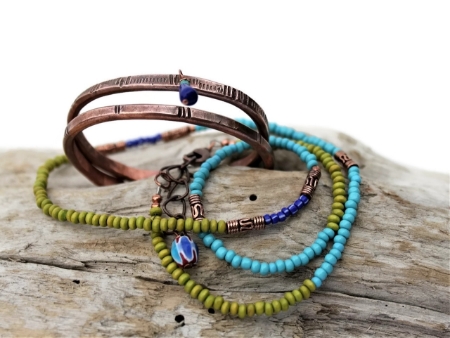 Custom Copper & Beaded Bracelets