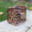 Earthy hammered copper, brass, flower riveted large sturdy cuff