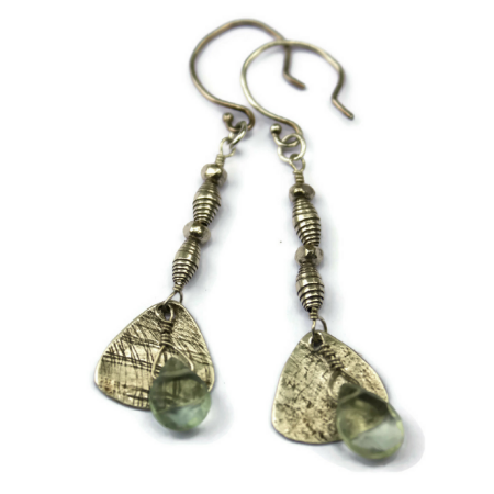 Sterling Textured Gemstone Earrings