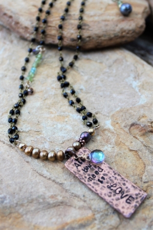 All you Need is Love Necklace- Pearls, Crystals, Quartz