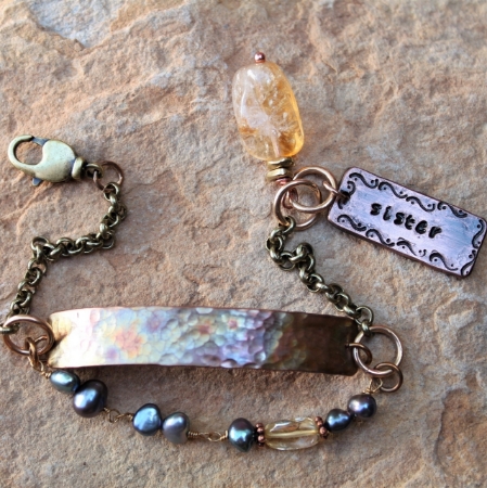 Sister Bracelet- Copper & Gemstones