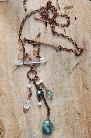 Raw Quartz Copper Necklace
