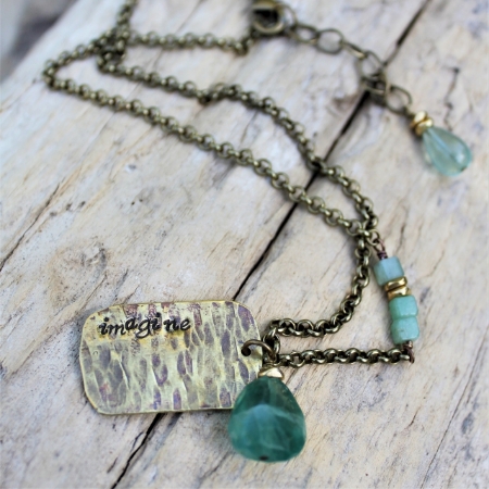 Imagine Necklace- Brass & Gemstones