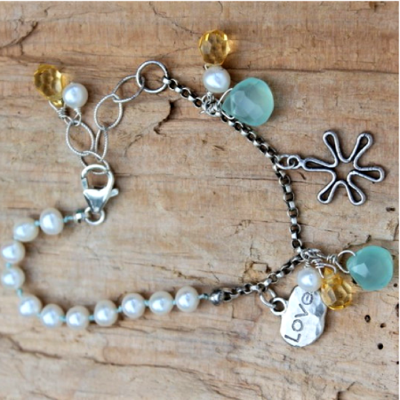 Love Flower Charm Bracelet
