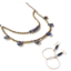 Leather Iolite Necklace & Earring set