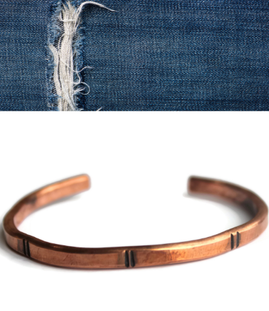 men's forged copper cuff on white