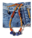  short southwestern gemstone necklace on denim