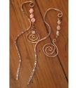 9" Copper crystal spiral bookmarks on wood