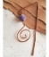 copper spiral bookmark with purple pom-pom