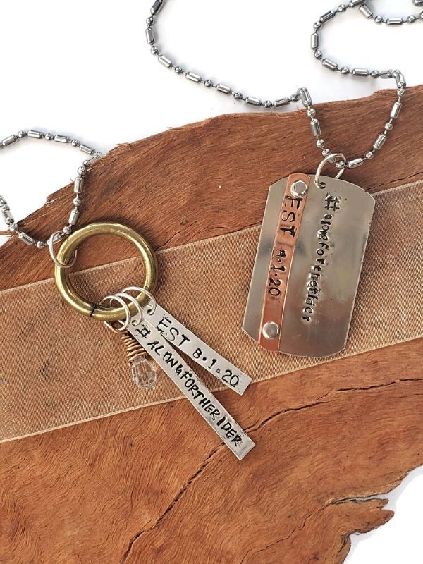 mixed metal wedding hashtag jewelry