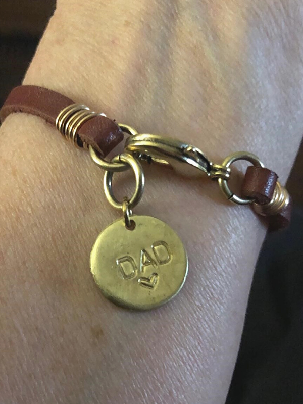 backside of bracelet with dad charm